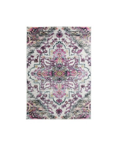 Tapis esprit médaillon vintage violet 133x190