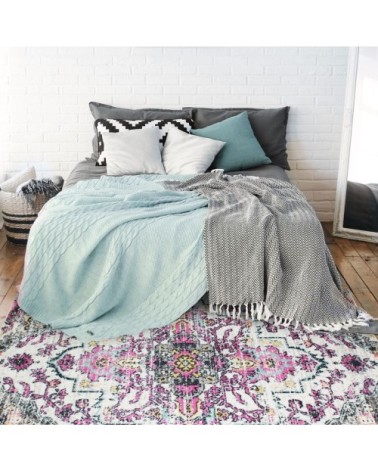 Tapis esprit médaillon vintage violet 133x190