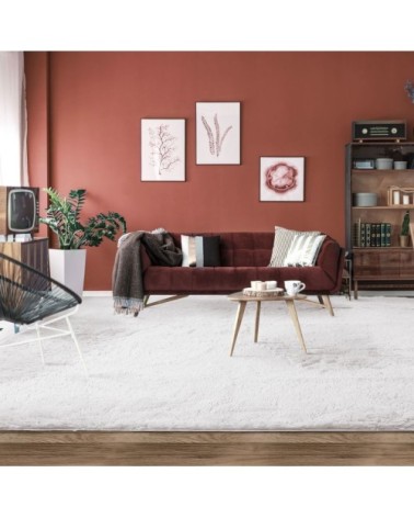 Tapis lavable à base fine et souple extra doux blanc 225x340