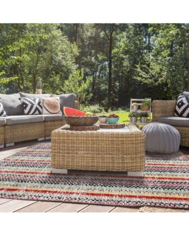 Tapis pour intérieur-extérieur rayures multi 133x190