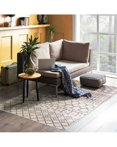 Tapis pour intérieur-extérieur motif berbère sable 120x170