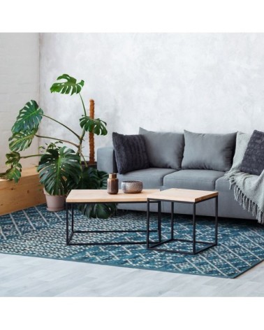 Tapis pour intérieur-extérieur motifs berbères bleu 160x230