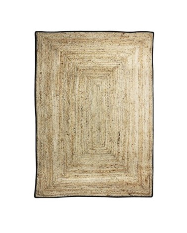 Tapis en jute et coton bande noire 120x170