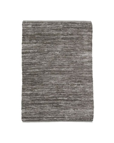 Tapis en cuir tressé taupe 190x290
