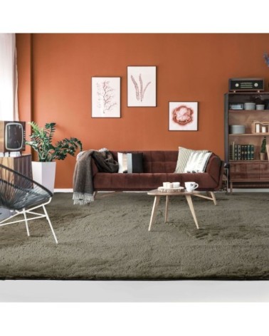 Tapis lavable à base fine et souple extra doux taupe 225x340