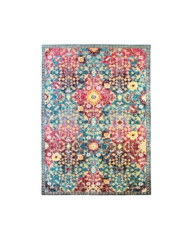 Tapis pour intérieur-extérieur losanges rouge-bleu 120x170