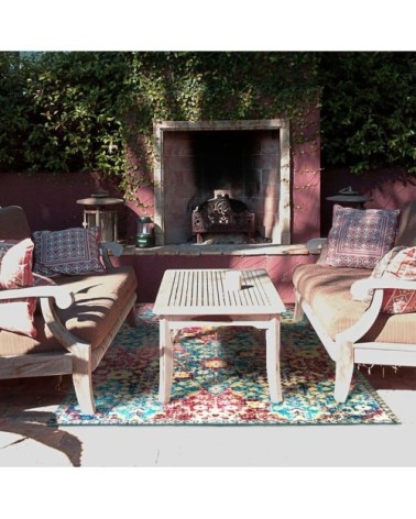 Tapis pour intérieur-extérieur losanges rouge-bleu 120x170