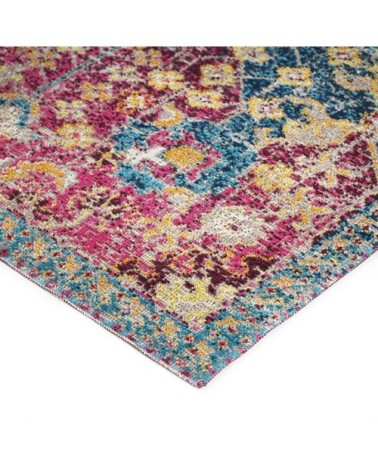 Tapis pour intérieur-extérieur losanges rouge-bleu 120x170