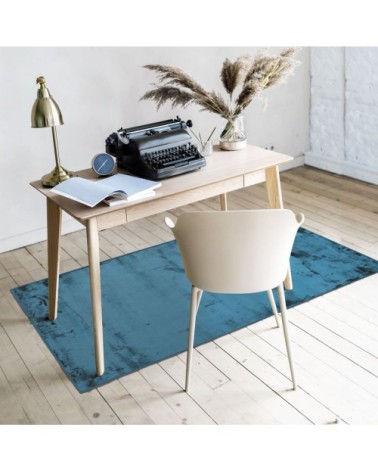 Tapis extra-doux effet velours bleu foncé 60x120