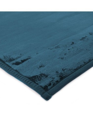 Tapis extra-doux effet velours bleu foncé 60x120