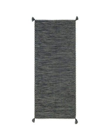 Tapis 100% coton tissé et tressé gris 50x120