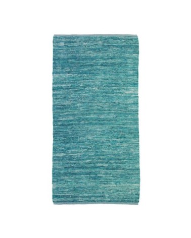 Tapis en cuir tressé bleu clair 60x120