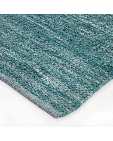 Tapis en cuir tressé bleu clair 60x120