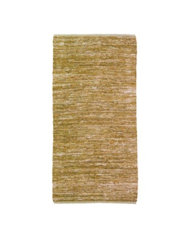 Tapis en cuir tressé ocre 60x120