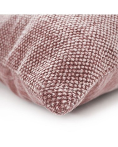 Coussin effet délavé rose poudré 60x40