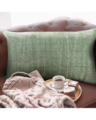 Coussin effet délavé vert clair 60x40