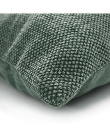 Coussin effet délavé vert foncé 60x40