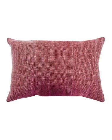 Coussin effet délavé rouge 60x40