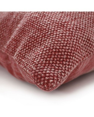Coussin effet délavé rouge 60x40