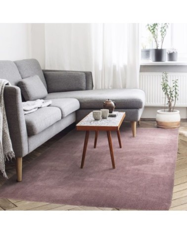 Tapis toucher laineux et extra-doux rose poudré 160x230