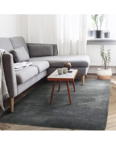 Tapis toucher laineux et extra-doux gris foncé 160x230