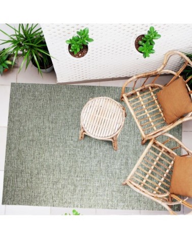 Tapis effet tweed pour intérieur et extérieur vert 120x170