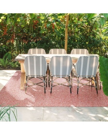 Tapis effet tweed pour intérieur et extérieur rouge 160x230