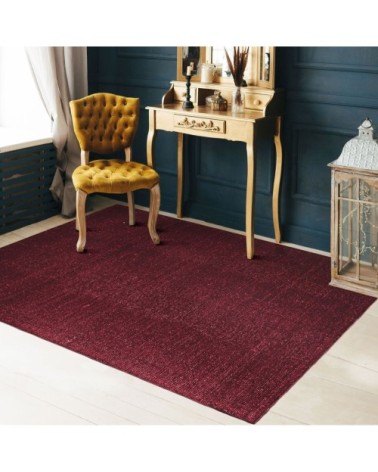 Tapis en laine et coton rouge foncé 120x170