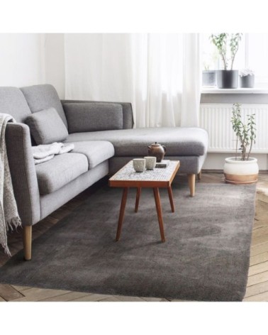 Tapis toucher laineux et extra-doux taupe 120x170