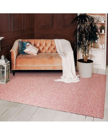 Tapis effet tweed pour intérieur et extérieur rouge 180x280