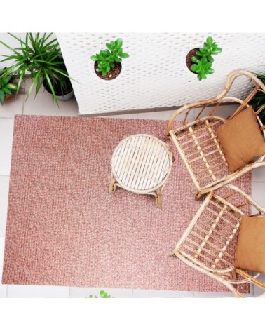 Tapis effet tweed pour intérieur et extérieur rouge 120x170