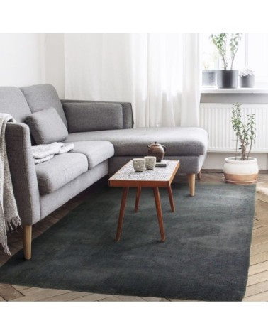 Tapis à poils longs toucher laineux bleu cendré 120x170