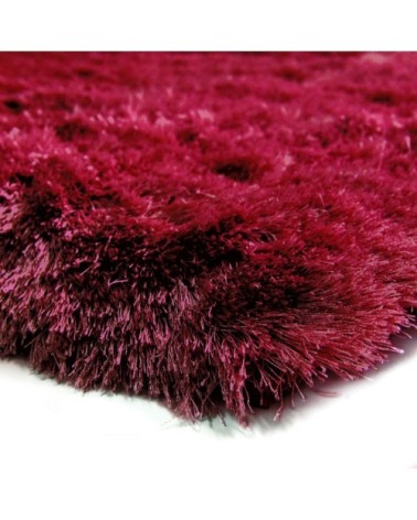 Tapis poils longs extra-doux rouge foncé 60x90