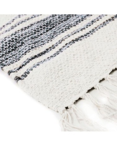 Tapis 100% coton lignes gris-blanc 190x290