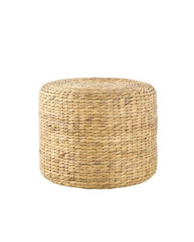 Pouf en jacinthe d'eau tressée