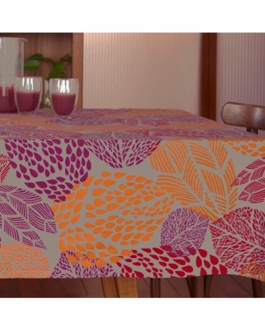 Nappe enduite ovale 160 x 240 cm prune