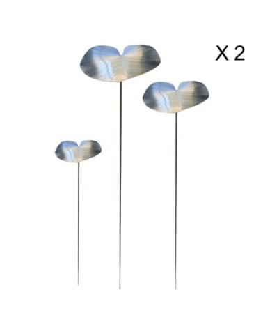 Feuilles de jardin nénuphar en aluminium et inox Lot de 6