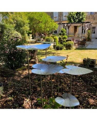 Feuilles de jardin nénuphar en aluminium et inox Lot de 6
