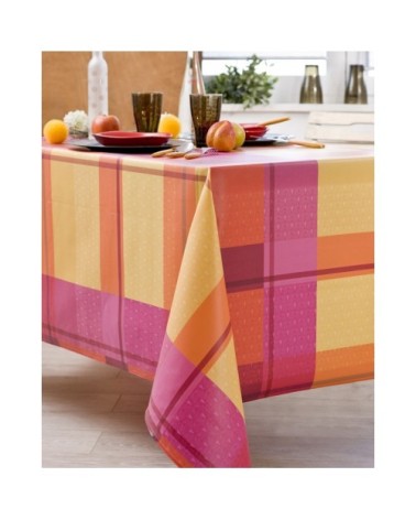 Nappe en coton enduit PVC framboise 160x250 cm