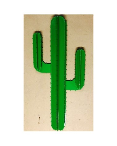 Cactus mural en aluminium vert H 70cm
