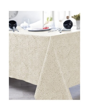 Nappe en coton enduit PVC crème 160x300 cm