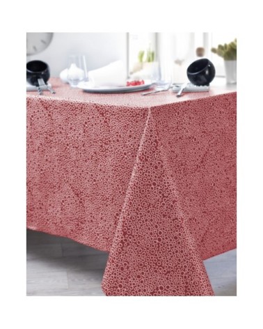 Nappe en coton enduit PVC rouge 160x200 cm