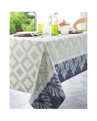 Nappe jacquard enduit acrylique celadon 160x160 cm