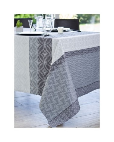 Nappe jacquard enduit acrylique gris 160x300 cm