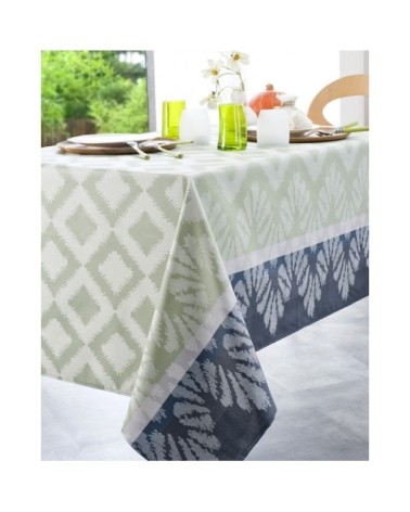 Nappe jacquard enduit acrylique celadon 160x350 cm