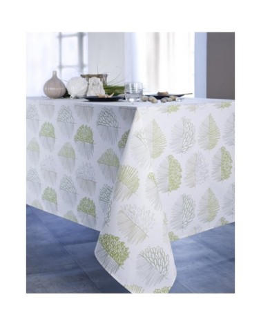 Nappe en coton enduit acrylique  jade  160x160 cm