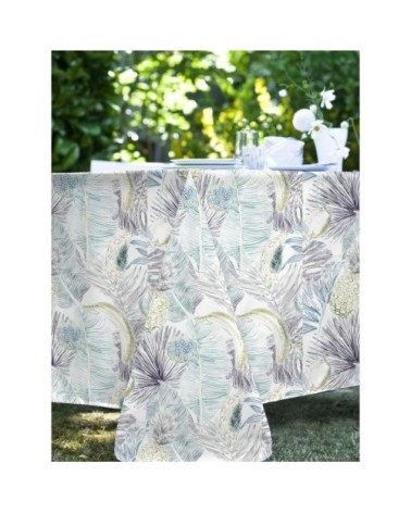 Nappe en coton enduit PVC bleu 160x250 cm