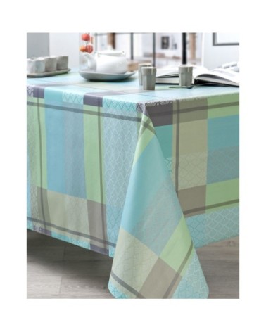 Nappe en coton enduit PVC azur 160x160 cm