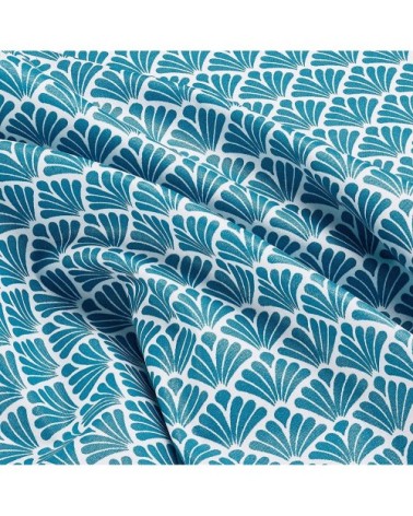 Nappe en coton enduit acrylique pétrole 160x160 cm