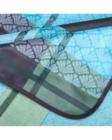 Nappe en coton enduit PVC azur 160x200 cm